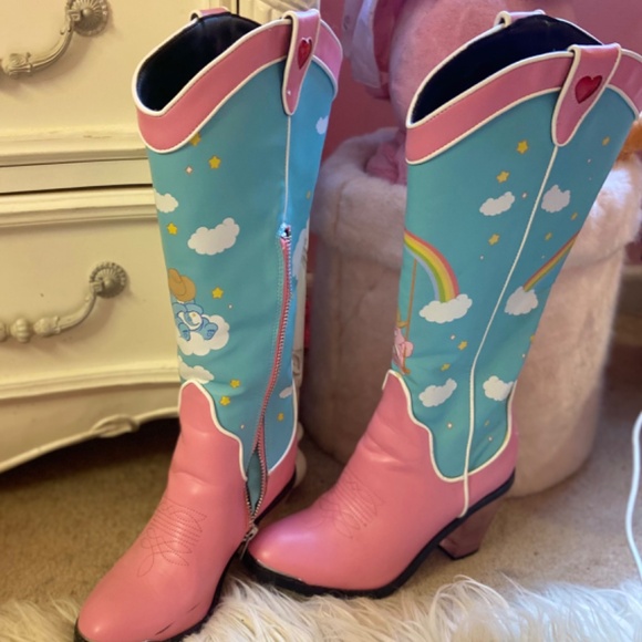 Dolls Kills Care Bear (Vintage) Leather Cowboy Boots Maximalism Heels size 8.5 - Picture 8 of 8